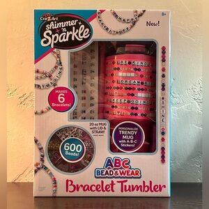 Cra-Z-Art Shimmer ‘n Sparkle ABC Bead & Wear Bracelet Tumbler. Brand New in Box.